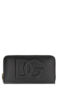 DG Logo leather zip-around wallet